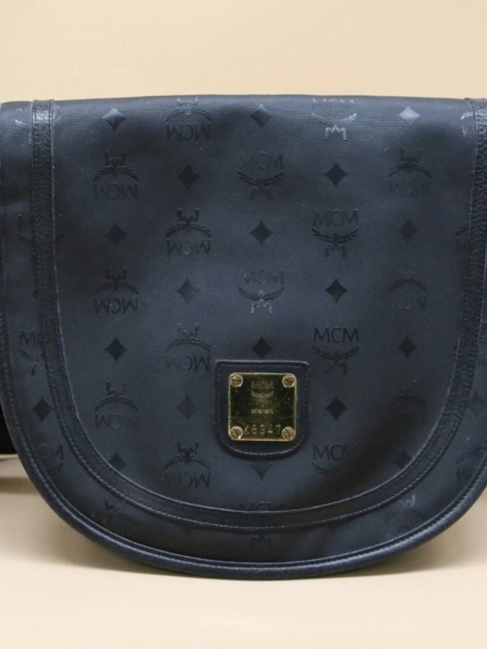 MCM Visetos Canvas Germany Handcrafted Crossbody Bag - Black